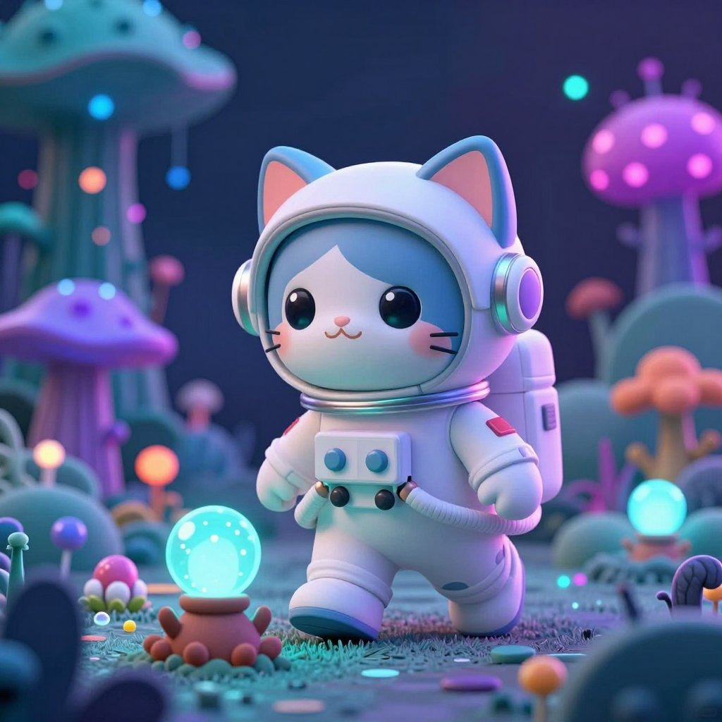 Astronaut cat illustration