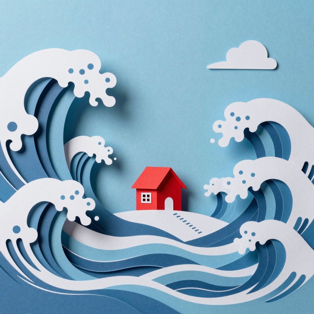Paper art ocean